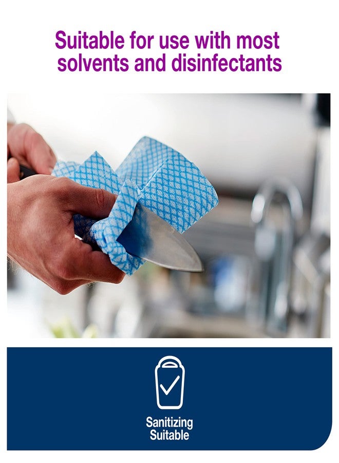 Tork Foodservice Cleaning Towel Blue/White Self Dispensing, 1/4 Folded, 1 x 240 Cloths, 192181A - Image 4